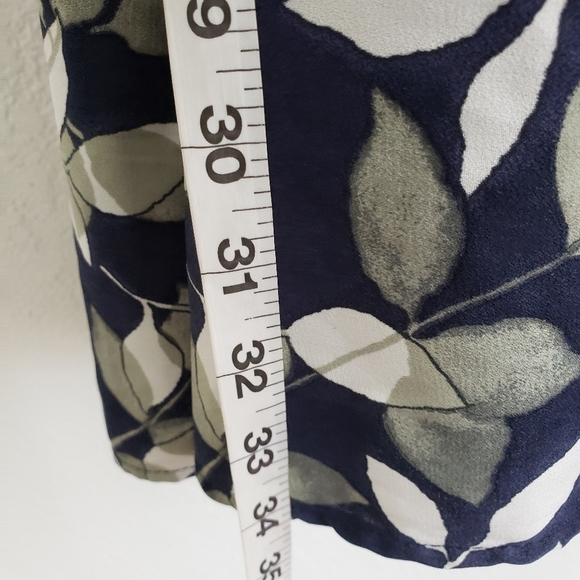 Vintage David Alexander Plant Print Mini Dress Medium Navy Green - Picture 5 of 6